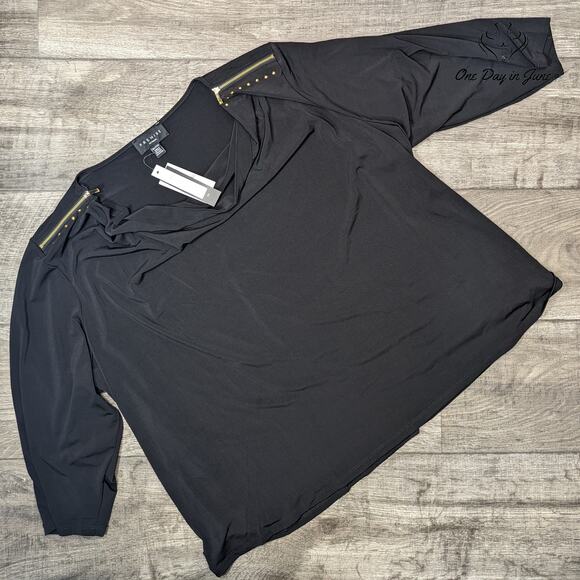 Premise Long Sleeve Zipper Shoulder Blouse Size 3X - Picture 1 of 5